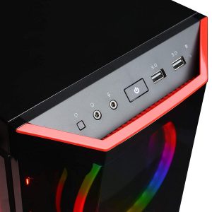 The front ports of the CyberpowerPC Gamer Xtreme VR GXiVR8060A7 desktop
