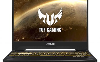 The Asus TUF505DU-EB74 front design showing display, keyboard