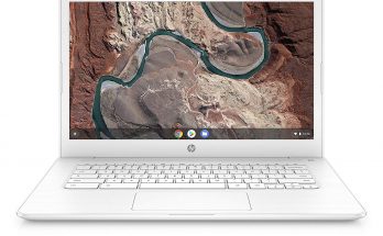 A close up image of the HP Chromebook 14-db00050nr display and keyboard