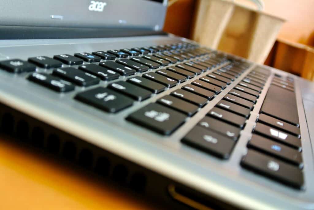 Close up of an Acer laptop