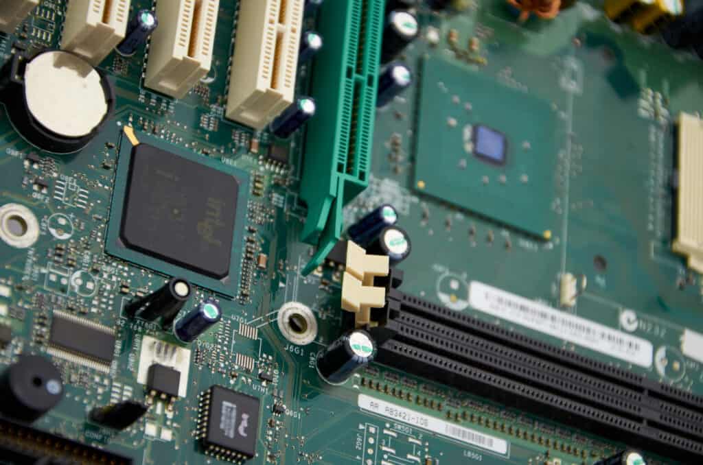 Close up of a motherboard