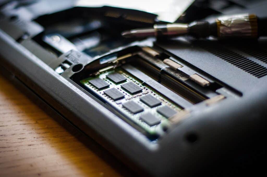 Inside a laptop's RAM