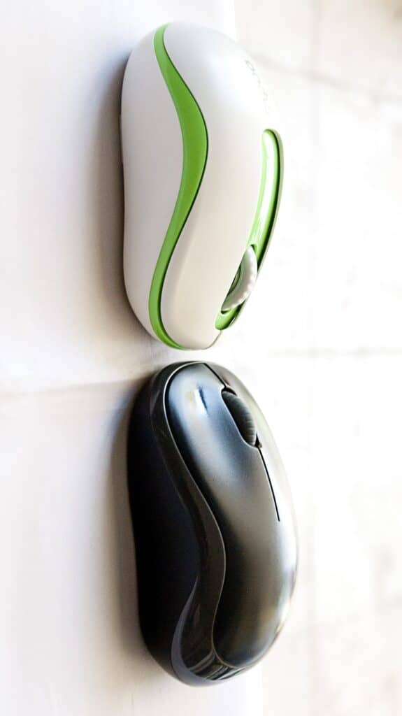 Two PC mouse facing each other