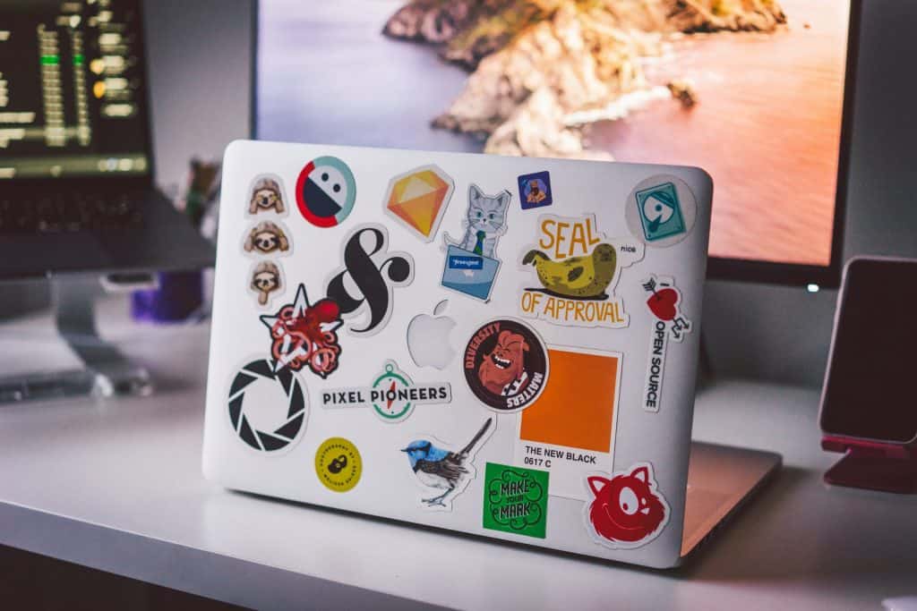 Stickers on a Laptop